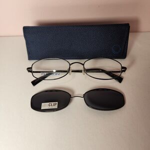 Marchon Flexon Autoflex Ultraclip 403UC Glasses Frames Clip On Sunglasses
